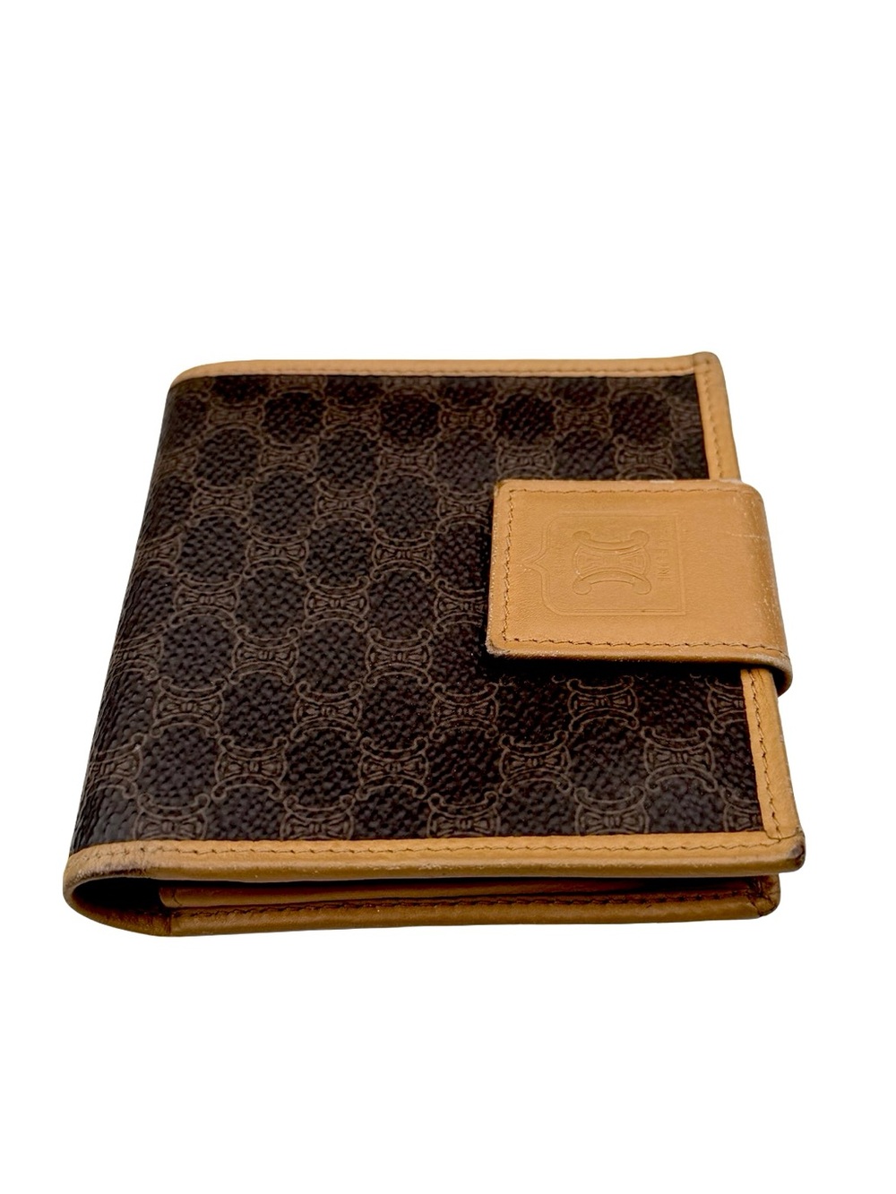 CelineTan Leather Bifold Wallet with Snap Closure - Picture 13 of 15